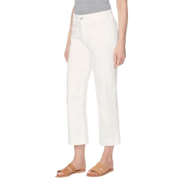 Buffalo David Britton Women's Wide Leg Crop Stretch White Pant Size 22 NWT - Picture 2 of 9